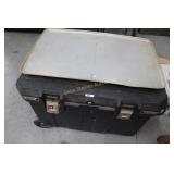 Large Plastic Black Tote & Metal Tray