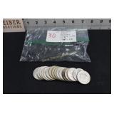 17-Kennedy Half Dollars 1965-1968
