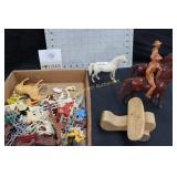 Flat of Plastic Horses and Farm Animals