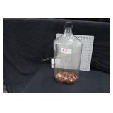 Large Glass Bottle w/ Pennies