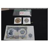 1970-Canadian Dollar, Wood Nickel, Foreign Currenc