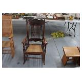Spindle Back Cane Bottom Rocking Chair