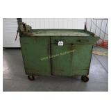 Metal Work bench w/ vise & contents