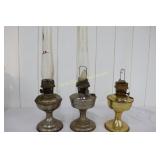 3 Aladdin Metal Oil Lamps