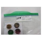 4 Misc Vintage Pin Backs