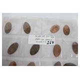 Sleeve of 22 Misc Pressed Penny Token