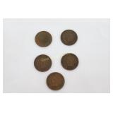 5 Indian Head Pennies