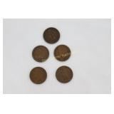 5 Indian Head Pennies