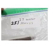 27 Wheat Pennies-in case