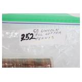 50 Lincoln All Copper Pennies- in case