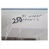 50 Wheat Pennies-in case