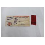 Cleveland Indians Ticket Stub & SOHIO Envelope