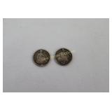 2 Seated Liberty Half Dimes- Silver