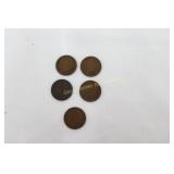 5 Indian Head Pennies