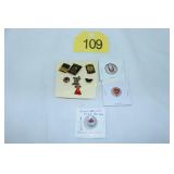 RED CROSS & BLOOD DONOR PINS - PLUS