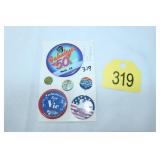 6 Celluloid PinBacks