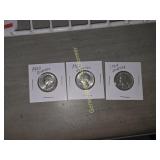 3 Silver Quarters 1962,1963,1964
