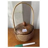 POTTERY BASKET AND LID