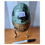 BRASS EGG ON STAND