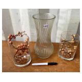 3 GLASS VASE GROUP