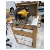 DEWALT SAW ON BENCH WITH DRAWERS
