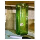 GREEN GLASS VASE