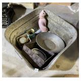 METAL WASH PAIL AND CONTENTS