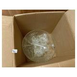 VINTAGE GLASS PUNCH BOWL SET