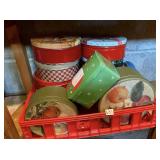 RED TRAY METAL CONTAINERS