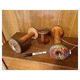 3 WOOD SPOOLS