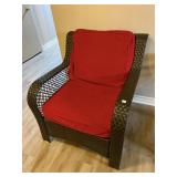 OUTDOR CHAIR WITH RED CUSHION