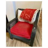 OUTDOR CHAIR WITH RED CUSHION