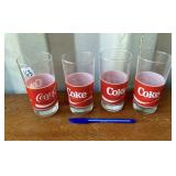 4 COCA COLA GLASSES