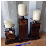 3 CANDLE HOLDER SET WITH CANDLES