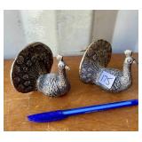 METAL PEACOCK SALT AND PEPPER SHAKERS