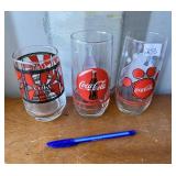3 COCA COLA GLASSES