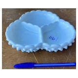 MILK GLASS DIVIDED DISH