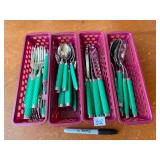 4 PINK CASES FLATWARE