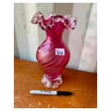 CRANBERRY GLASS VASE