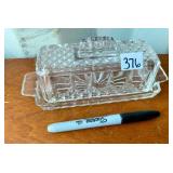 GLASS BUTTER DISH