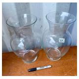 2 GLASS VASES
