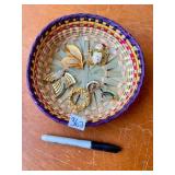 BASKET OF VINTAGE PINS