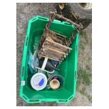 GREEN TOTE AND CONTENTS