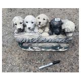 WELCOME PUPPIES GARDEN DECOR