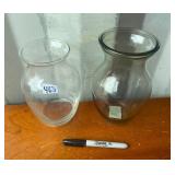 2 GLASS VASES