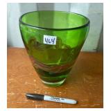 GREEN ART GLASS VASE