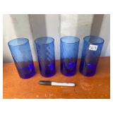4 BLUE GLASSES