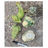 5 GARDEN FROGS