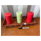 CANDLES ON TRAY
