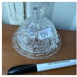CRYSTAL DISH AND LID